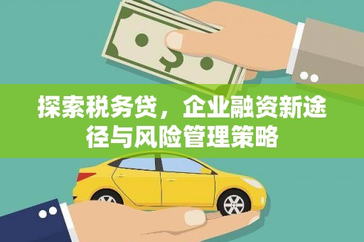 孝义探索税务贷，企业融资新途径与风险管理策略